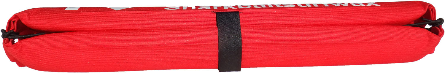 18' SHARKBAIT AERO car top rack pads, Fade-Proof  RED  for wide 2"+ cross bars