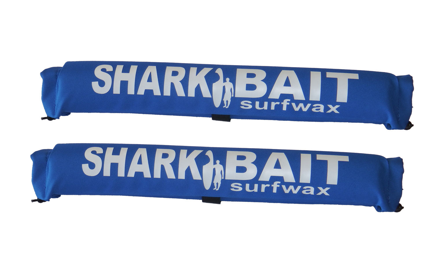 18' SHARKBAIT AERO car rack pads, Fade-Proof BLUE  for wide 2"+ cross bars