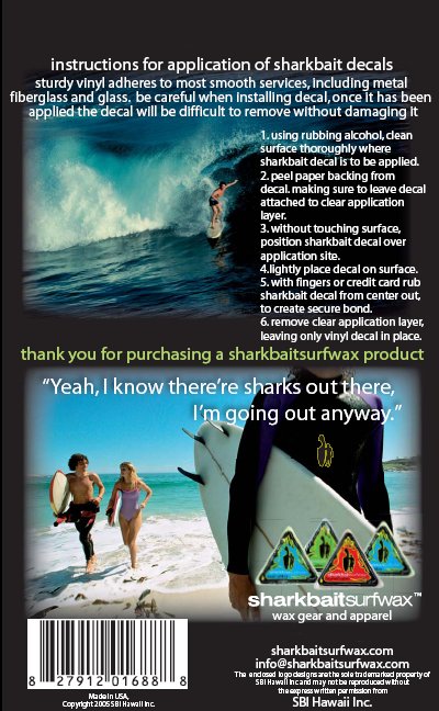 Sharkbaitsurfwax Vinyl Decal Pack