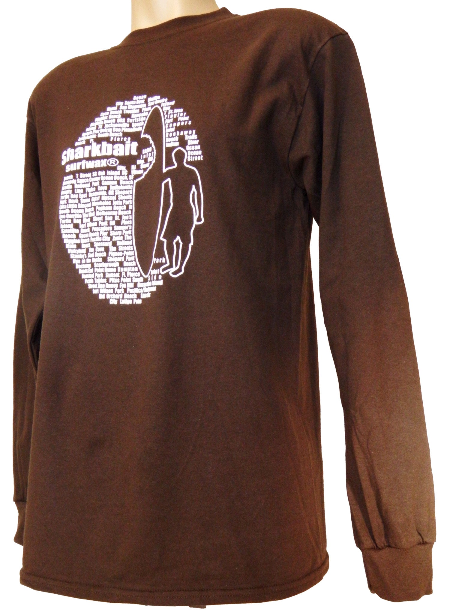 Sharkbaitsurfwax Beaches Chocolate Brown Long Sleeve T Shirt