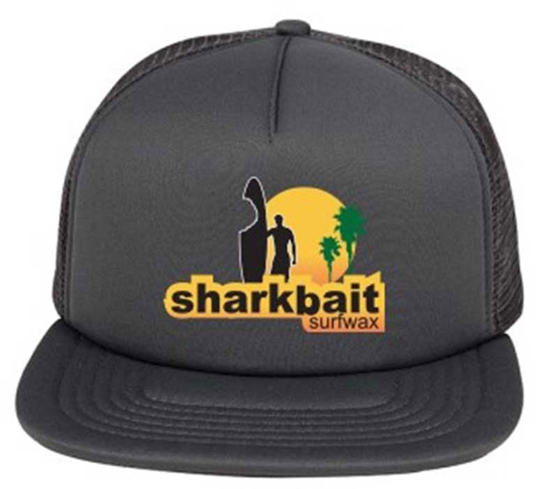 Sharkbait Sunset Charcoal Gray Flat-Billed Pro-Style Trucker Cap