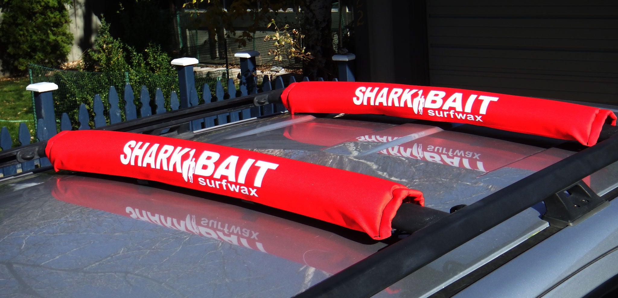 24" SHARKBAIT AERO rack pads RED for 2-3 inch cross bars for SUPs & surfboards